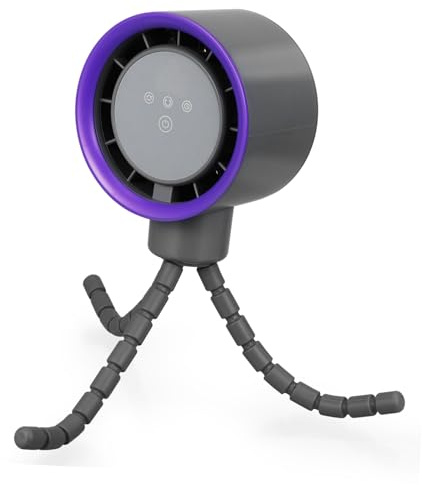 MAJORMENCH Rechargeable Portable Stroller Fan with Flexible Tripod Quiet Motor Oscillating Head for Adjustable Cooling Safe Mesh Compact Design for Outdoor Desk and Travel Use