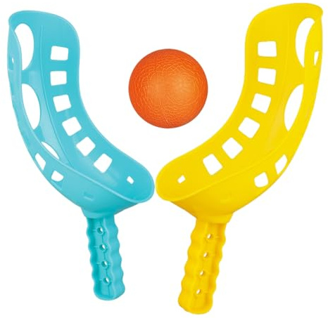Juego de bolas de pala – Juego de lacrosse para playa y patio trasero | Raqueta de juguete colorida con agarre ligero, diseño fácil de atrapar y pelotas duraderas para niños, adultos, piscina, escuela