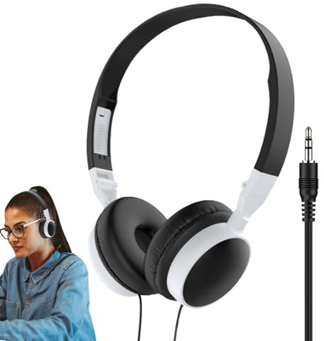 Genérico Cha Kopfhörer für PC-Spiele, faltbar, mit Kabel, für Computer mit Geräuschunterdrückung, kompatibel mit Tablets und Mobiltelefonen
