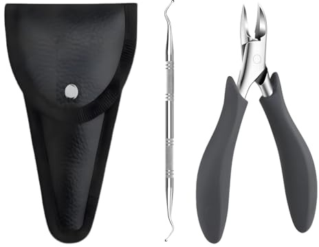 Machify Fußnagelknipser und Nagelheber-Set, 2 Stück, Podologenknipser für eingewachsene Nägel, 13 cm Edelstahl, strapazierfähig, mit Etui, Maniküre Pediküre