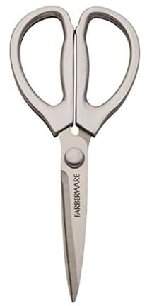 Farberware All Purpose High Carbon Stainless Steel Shears with Contoured Handles, Silver
