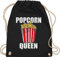 Turnbeutel Rucksack - Karneval & Fasching - Taschen - Popcorn Queen I Knallmais I Puffmais I Popcorn Liebhaber I Pop Corn - Unisize - Schwarz - tasche karnevalsbeutel faschings popkorn beutel