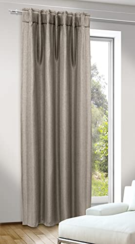 276008 Albani-Deko-Schal mit Gardinenband und verdeckten Schlaufen-DimOut/Jolie leinen / 245x135 cm, Stoff
