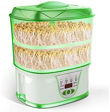 MNSSRN Double-Couche Bean Raw Choux Machine, Grande capacité des ménages Yaourtière Automatique Multi-Fonction Machine de Riz Machine à vin Choux Machine,Vert