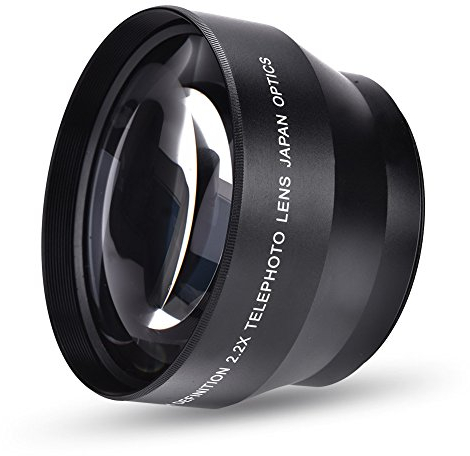 Goshyda 2,2 x 67 mm Universal-Telekonverter Teleobjektiv DSLR-Kameras Zubehör Robustes verschleißfestes Korrosionsschutzobjektiv für Kameras mit 67 mm Halterung