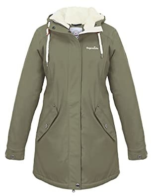 Regenliebe Damen Regenmantel wasserdicht Friesennerz mit Teddyfleece gefüttert