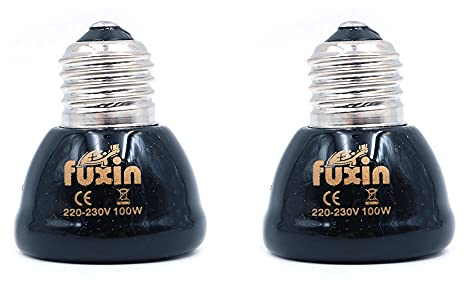 ANCLLO E27 Ampoule Infrarouge lointain en céramique Lampe de Chauffage pour Animaux de Compagnie pour lézard Fruits araignée Reptile boîte Ampoules Plus Chaudes (100W)