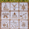 Schablonen Weihnachten, 9 Stück Kunststoff Weihnachts Schablonen, Stencil Schablonen Wiederverwendbar, Schablonen Set Malen, für Scrapbooking Fotoalbum, DIY Geschenkkarten, Geschenke Weihnachten