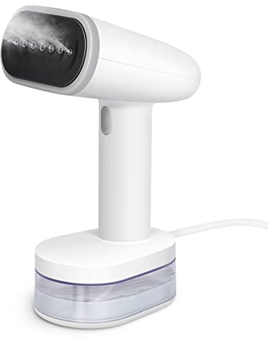 WANNYTON Plancha de Vapor Portátil 1600W, Depósito 250ml, Plancha Vertical para Viaje y Casa, Calentamiento Rápido 30s, Uso Húmedo y Seco para Elimina Arrugas, Cuerpo de ABS con Cepillo