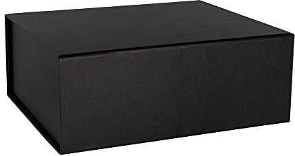 Ideen mit Herz Faltbox mit Magnetverschluss | Geschenkbox | Geschenkkarton | 21 x 17,3 x 8,2 cm | ideale Geschenkverpackung für Hochzeit, Weihnachten, Geburtstag und mehr (schwarz)