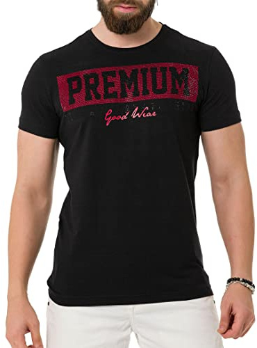 Cipo & Baxx Herren Prägedruck Print T-Shirt Kurzarm CT737