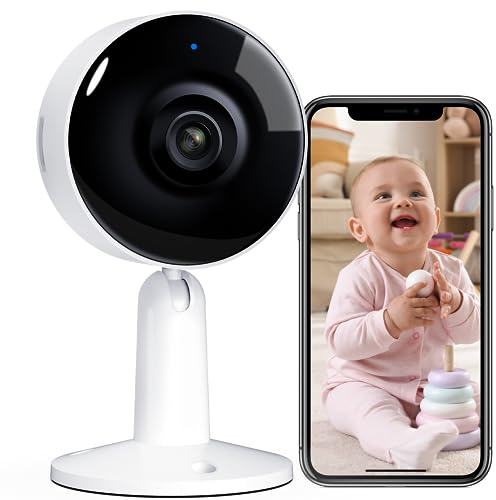 ARENTI 4MP Cámara Vigilancia WiFi Interior, Cámara IP con Sirena para Bebé/Mascotas UHD, Audio Bidireccional, Detección de Movimiento y Sonido, Control Remoto, Visión Nocturna, Compatible con Alexa
