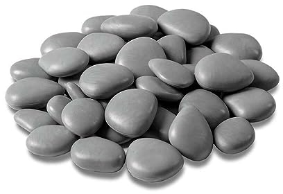 Kalapanta - Piedras Decorativas Jardin en plástico Reciclado para macetas, Pintura, acuarios, casa, jardín, Fabricado en Italia (Talla S, Ø 2-5 cm, Aprox. 75 Piezas, Gris)