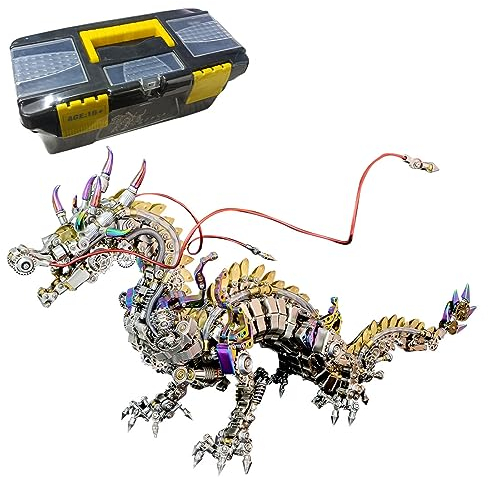 DUZU 3D Metall Puzzle Modellbausatz Erwachsene, DIY Drache Metall 3D Modell 3D Puzzle Metallbausatz, 2030 Teile 3D Laserschnitt Modell Steampunk Sammelbares Spielzeug-Deko Geschenk