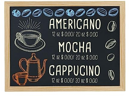 Soporte para cesta de frutas y verduras, pizarra de escritorio para publicidad, pizarra de cocina enmarcada vintage, pizarra de tiza decorativa para letreros rústicos de boda, despensa de cocina y