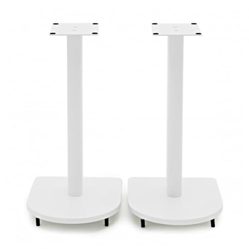 AVCOM Speaker Stands for Surround and Bookshelf Speakers with Cable Management 500mm, Matt White (Pair)