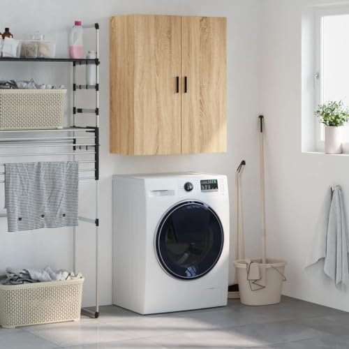 Hovothy Wandschrank 69,5x34x90 cm KüchenschrankHängeschränke Fürs Bad Badhänge Schrank Küchenschrank Hängend Wohnzimmer Hängeschrank Schlafzimmer Sonoma-Eiche