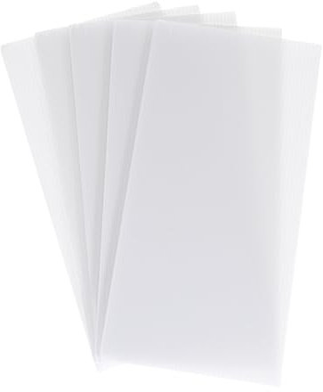 QUARKZMAN Feuilles en Plastique Ondulé, 4mm, Blanc, Panneaux Vierges pour Panneaux de Pelouse de Jardin, 12 Pouces x 6 Pouces, 5 Pièces
