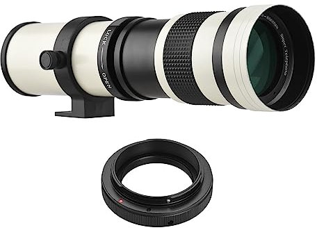 MF Super Téléobjectif Zoom F/8.3-16 420-800 mm Monture en T avec bague d'adaptation universelle Filetage 1/4 Remplacement pour appareils photo Canon EF EOS 80D 77D 70D 60D 60Da 50D 7D 6D 6D 5D T7i T7s