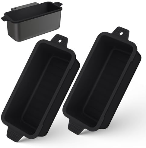 2 PCS Silicone Grease Cup Liners for Blackstone 36 28 22 17 Inch Griddle,Reusable Grease Catcher Cup Liner Grill Grease Tray,Durable Drip Pans Blackstone Griddle Accessories,Black