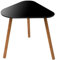 Spetebo Holz Beistelltisch dreieckig schwarz - 43 x 38 cm - Deko Couchtisch mit 3 Beinen - Sofatisch Kaffeetisch Blumenhocker Pflanzenständer eckig