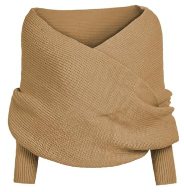 Herren Schals mit Ärmeln Winter Pullover Schal Pullover Schal mit Ärmeln Plus Size Damen Strickpullover Tops Schal Mütze Und Schal Damen Mit Bommel (Khaki, One Size)