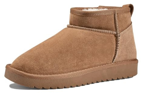 CLOUSPO Winterschuhe Damen gefüttert Plateau Boots Schlupfstiefel Warme bequeme Winterstiefel Schneestiefel Stiefeletten Winterboots Schneeboots Schneeschuhe Kurzschaft Schuhe Stiefel Damen Winter