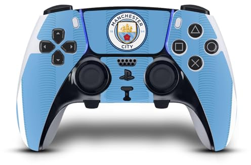 Head Case Designs Offizielle Manchester City Man City FC Home 2023/24 Bausatz Vinyl Haut Gaming Aufkleber Abziehbild Abdeckung kompatibel mit Sony PlayStation 5 PS5 DualSense Edge Controller
