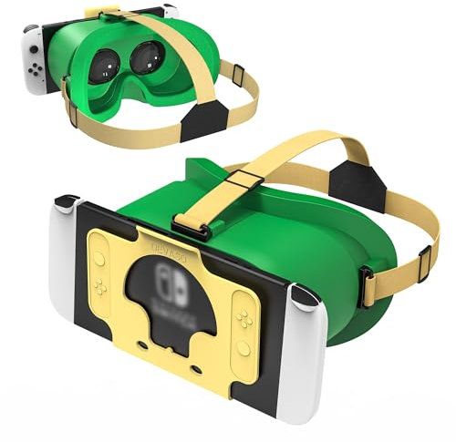 MVPTGRS VR Headset für Original Nintendo Switch & Switch OLED Modell Upgraded, Virtual Reality Brille mit verstellbaren HD-Objektiven und bequemem Kopfband, Labo Kit, 3D Brille