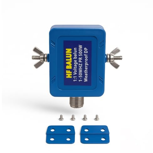 GOOZEEZOO 1:1 Mini Voltage Balun, 1-50MHz 500W High Power HF Balun | Low SWR & Noise Reduction, Mini Compact Size, Weatherproof Dipole Antenna Signal Converter with SO-239 Connector
