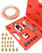 RUIZHI Kit Outils d'évasement Voiture - 7,62 m | ø4,75 mm Tuyau de Frein | Coupe-Tube(Calibre 3-28mm) | 16 Raccords | 5 Connecteurs, pour Systèmes de Climatisation et HLK