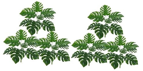 RORPOIR 2 Sets Realistische Künstliche Monstera-blumentopf-Monstera-blätter-Simulation Für Zuhause Zum Installieren 3 Stück * 2