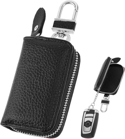 AOZUO Keyless Go Schutz Autoschlüssel Box,Autoschlüssel Schutz Keyless,Autoschlüssel Hülle mit Metallhaken Leder Schlüsseltasche Schlüsseletui Schlüsselbund Funkschlüssel Abschirmung Schlüssel Etui