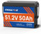 LiFePO4 Batterie Lithium 48V 50Ah Mini Taille, CYCCLEVOLT Batterie Lithium avec cellules de Classe A, BMS 50A intégrée, Parfaite pour Les Camping-Cars, Les Chariots, Les Moteurs de trolling, Maisons