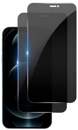 Privacy Screen Protector for iPhone 12 and 12 Pro, Anti-Spy, Full Coverage, Tempered Glass, 2-Pack, Scratch & Impact Resistant