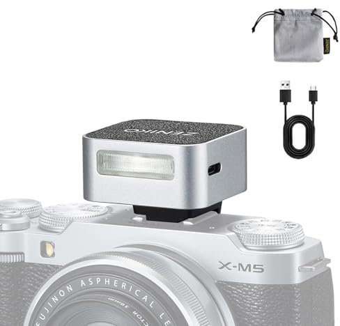 ZENIKO ZF04 Mini Camera Flash Speedlite 372 Full Power Flashes CCT 6500K+200K Built-in Battery for Sony Canon Nikon Fuji Olympus Single-contact Hotshoe Cameras (Silver)