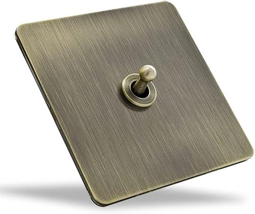 ApuaVireo&Co Messing-Lichtschalter 1-4 Gang 2 Wege Zwischenschalter Massiv 86 Typ Bronze Antik Kippschalter Messing Handgefertigter Schalter(1 Gang)