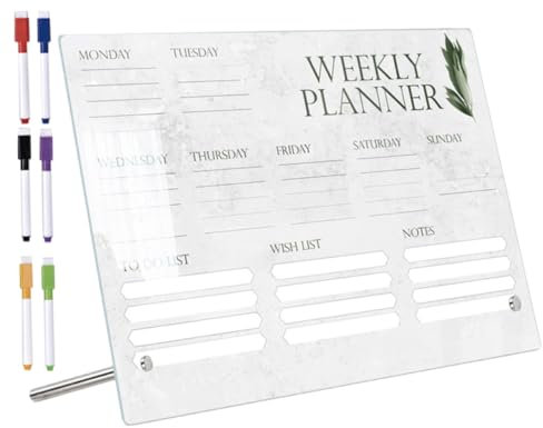 Housoutil 1 Satz Tisch-memoboard Briefbrett Desktop-trockenlöschtafel Memoboard Für Computermonitor Whiteboard-grundlage Schreibtafel Mit Stift Löschbare Notiztafel Acryl