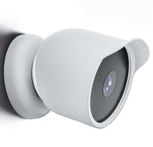 Protective Cover for Google Nest Cam Outdoor or Indoor (Battery) Security Camera Waterproof Dust-proof Silicone Case Protector Sleeve for Google Nest Cam Camera Accessories (White)