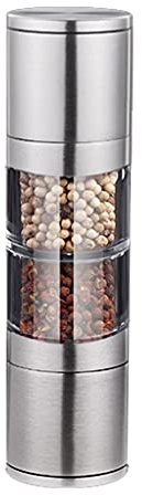 TOTIKI Pfeffermühle Salz- Und Pfeffermühle, Zwei-Wege-Pfeffermühle Aus Edelstahl 304, 2-in-1-Pfeffermühlen Für Professionelle Köche Pepper Mill