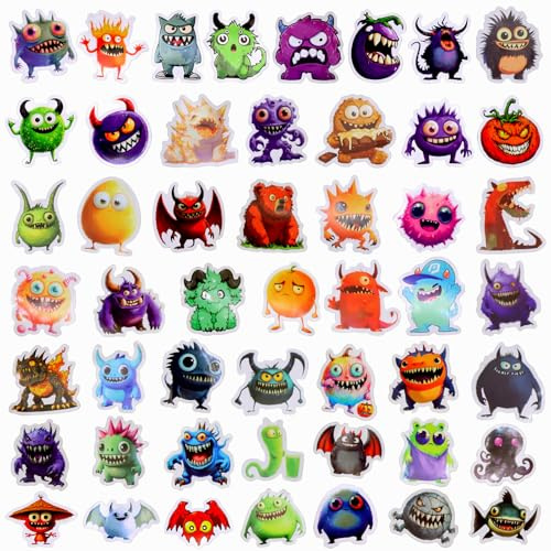 Monster Sticker,Energy Sticker,Kleine Monster Aufkleber Für Kinder | Wasserdichtes 7,5c PP, Hitzebeständig, Kompatibel Mit Trinkflaschen, Ideal Für Schultüte