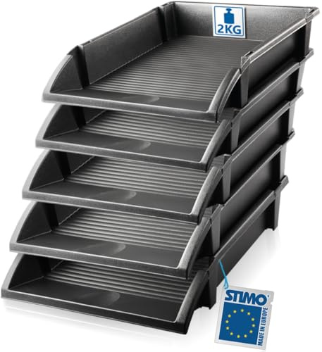 Dokumentenablage Briefablage Schwarz A4 Schreibtischablage Stapelbarer Büro Schreibtisch Organizer (5)