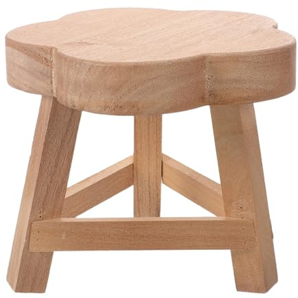 ARTSEWPLY Wooden Flower Shaped Pedestal Stand for Flower Pots and Vases, Rustic Decorative Riser with Steady Support for Home Tabletop and Bedroom Display
