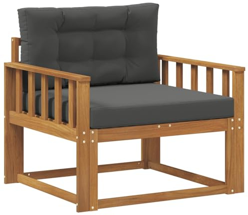 vidaXL Outdoor Mittelsofa Massivholz Akazie Natur, Akazienholz Mittelsofa, Langlebige Lounge für den Außenbereich, Modernes Terrassensitzmöbel, Stylische Garten-Couch, Wetterfeste Möbel