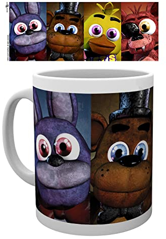 Kaffeebecher Five Nights At Freddy's Faces weiß