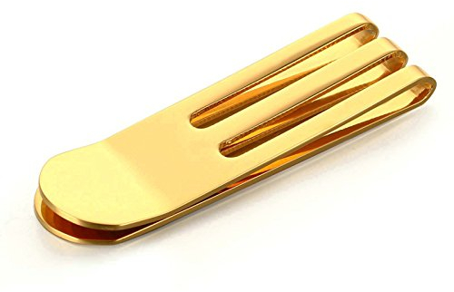 Edelstahl Money Clip Geldscheinklammer Für Männer Junge Geschäftsgeschenk Bargeldhalter Hoch Poliert Gold 53MMx15MM Onefeart