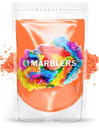 MARBLERS Orange Mica Powder [Dry Orange] 3oz (85g) | Cosmetic Grade | Epoxy Resin Pigment | Dye | Non-Toxic, Vegan, Cruelty-Free | Lip Gloss, Nails, Body Butter | Bath Bomb, Candle & Soap Making