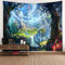 Lsimeru Wandteppich Psychedelic Mushrooms 180x230 Wandbehang Fantasy Schloss Wandbehang Nacht Berge Planet Wandtuch Tapestry Tapisserie Wandkunst Schlafzimmer