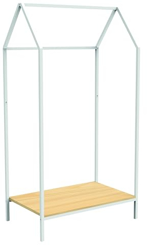 Box and beyond Kleiderständer für Kinder 80 cm x 50 cm x 150 cm, Weiß/Natur