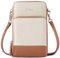 CLUCI Handy Umhängetasche Damen PU Leder Retro Portemonnaie Kleine Geldbörse Damen Schultertasche mit Kartenfächer Beige mit Braun